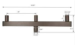 180° Low Profile Bullhorn with (3) 2-3/8in O.D. Tenon