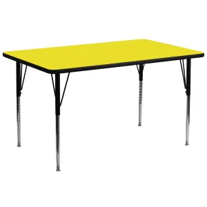 30x72 Yellow Activity Table XU-A3072-REC-YEL-H-A-GG