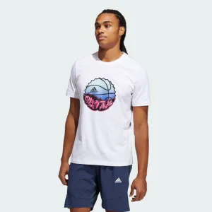 Adidas Summer Buckets Graphic Men Basketball T-Shirt White