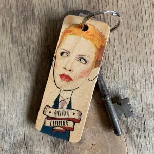 Annie Lennox Character Wooden Keyring - RWKR1