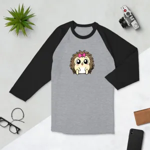 Baby Libertarian Cartoon Porcupine 3/4 sleeve raglan shirt