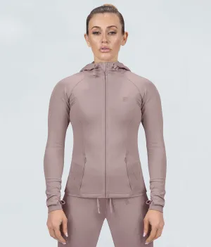 Born Tough Contoured Rose Sleeve Loops Running Tracksuit Hoodie for Women