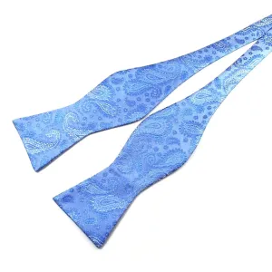 Classy Men Blue Paisley Silk Self-Tie Bow Tie