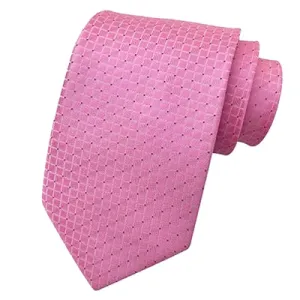 Classy Men Classic Pink Mini Check Silk Tie