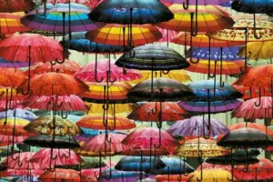 Colorful Umbrellas, 1000 pc Jigsaw Puzzle by Piatnik