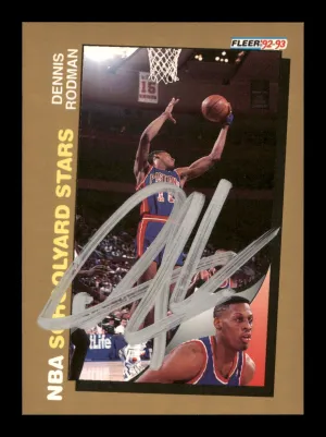 Dennis Rodman Autographed 1992-93 Fleer Card #261 Detroit Pistons SKU #190472