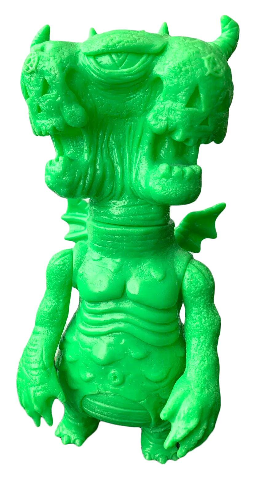 Frank Mysterio Antichristo 666 Sofubi Lime Green Blank Unpainted Soft Vinyl Art Toy