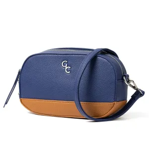 Galway Crystal Fashion Two Tone Crossbody Bag - Navy/Tan