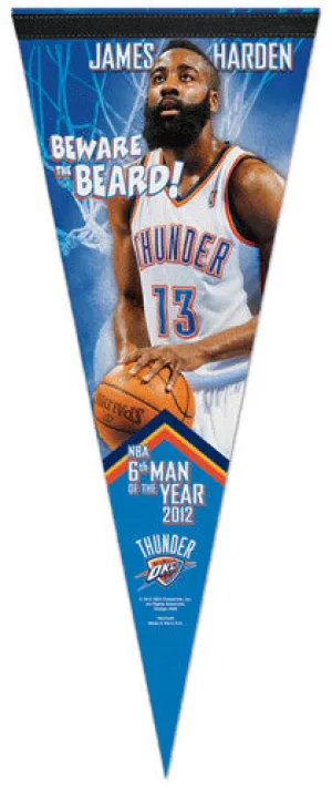 James Harden "Beware the Beard" Premium Felt Collector's Pennant - Wincraft 2012