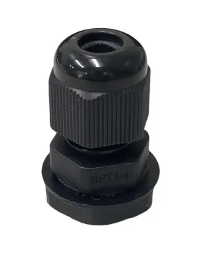 Liquid Tight NPT Cable Glands for 1/4in Cable BLACK