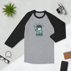 Masked Liberty Cartoon 3/4 sleeve raglan shirt