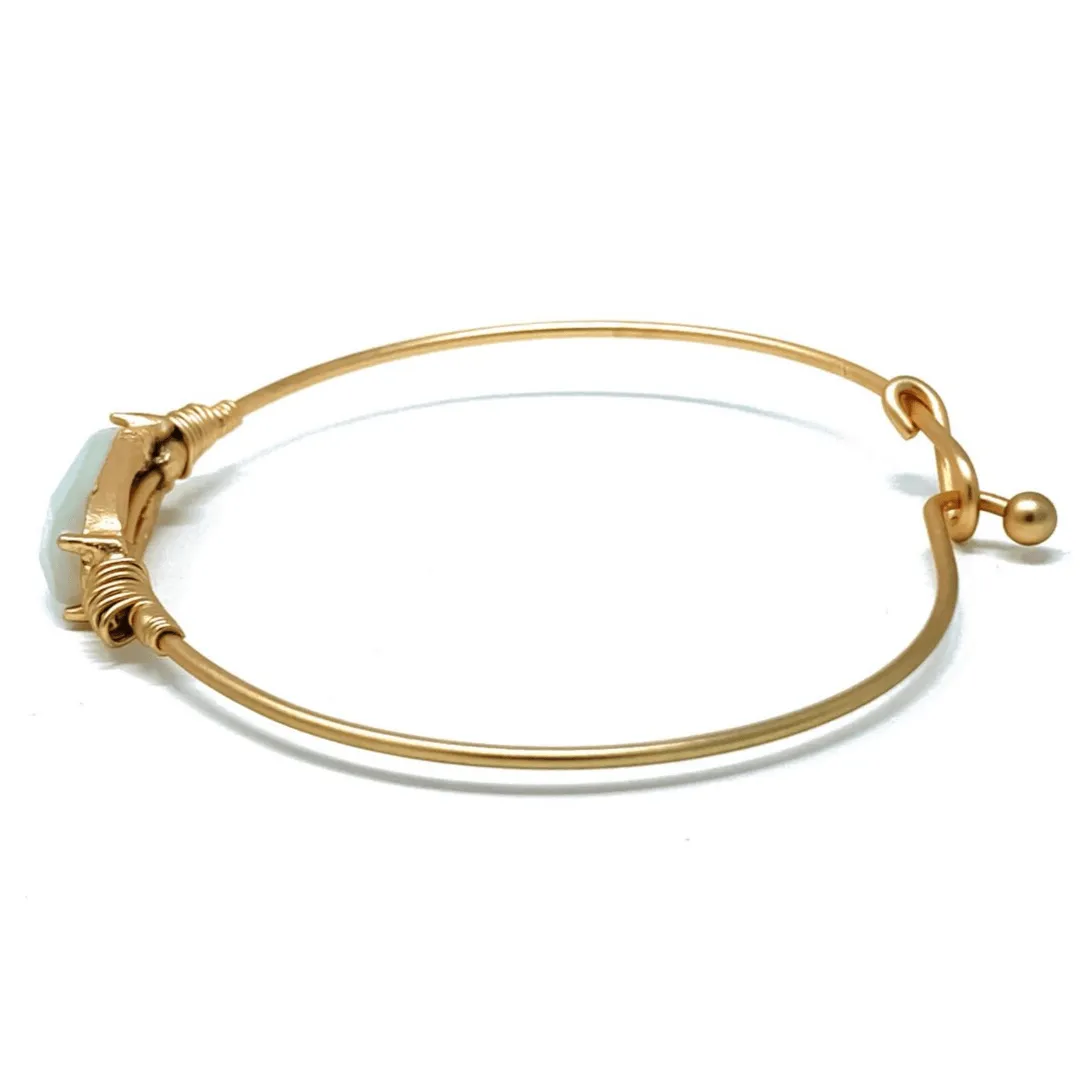 Natural Stone Gold Stacking Bangle Bracelet