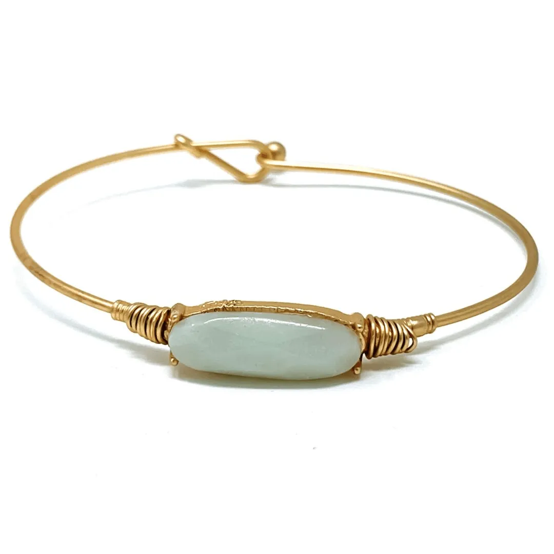 Natural Stone Gold Stacking Bangle Bracelet