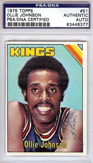 Ollie Johnson Autographed 1975 Topps Card #51 Kansas City Kings PSA/DNA #83448377