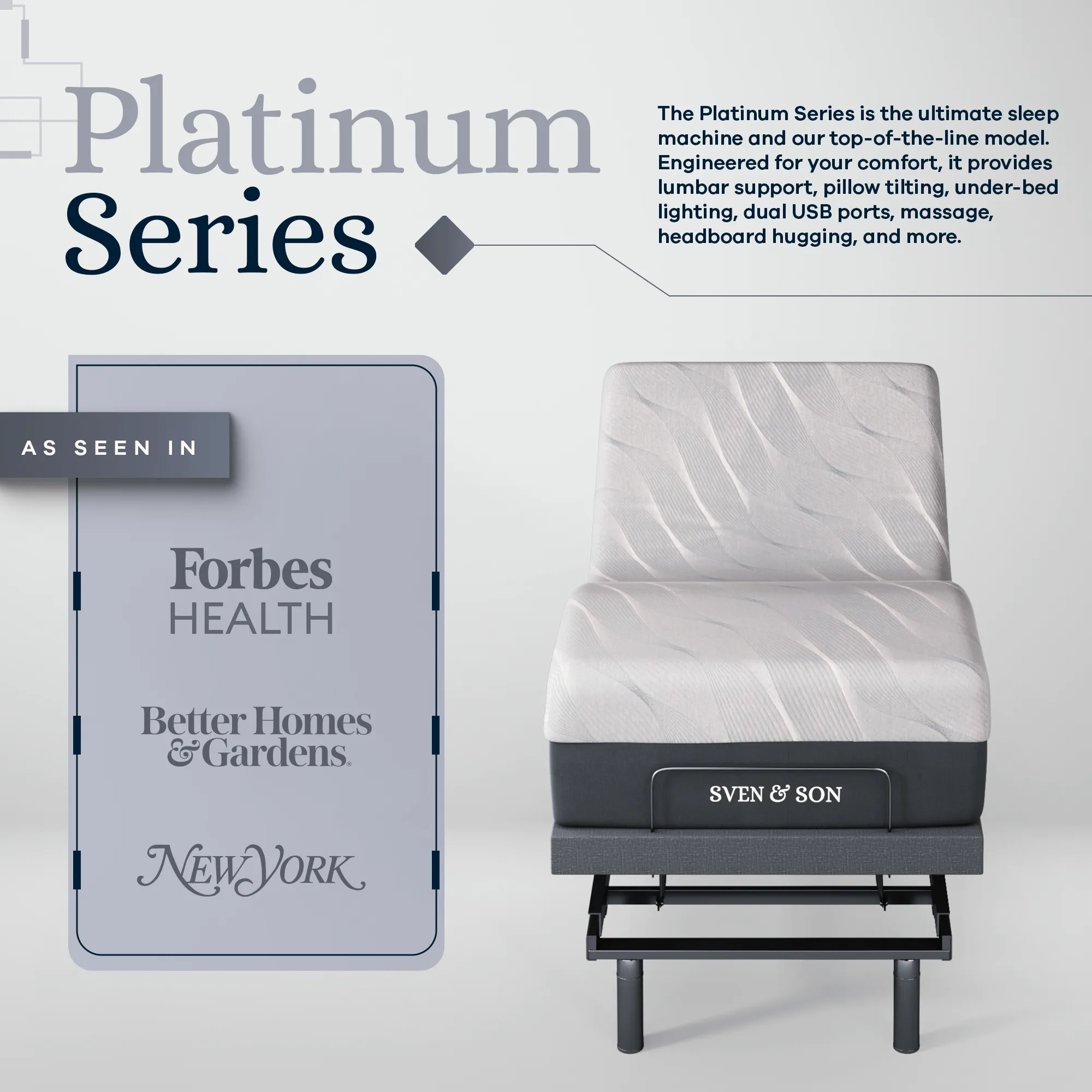 Platinum Series Adjustable Bed Base   Choice of Mattress Bundle