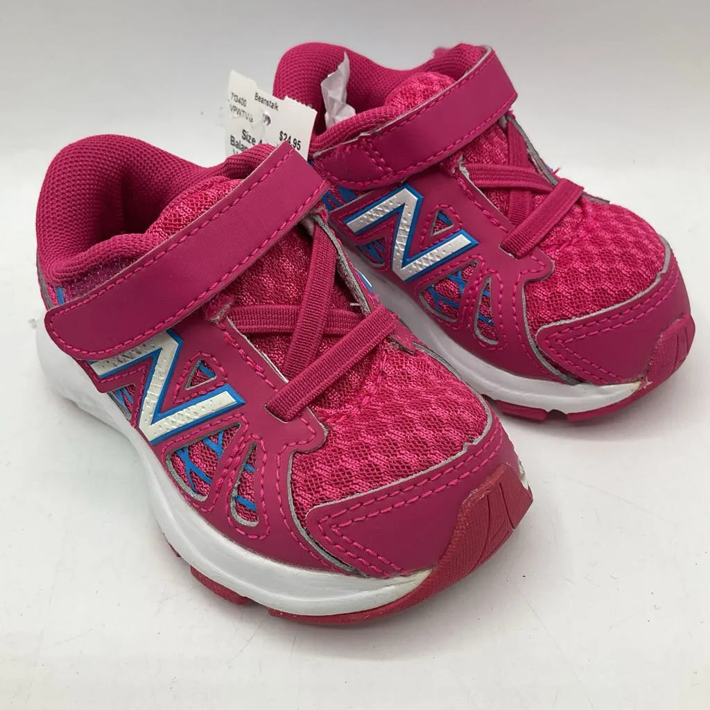 Size 4: New Balance HOT PINK Velcro Sneakers NEW