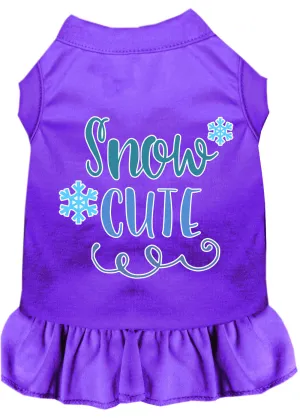 Snow Cute Screen Print Dog Dress Purple Xxl