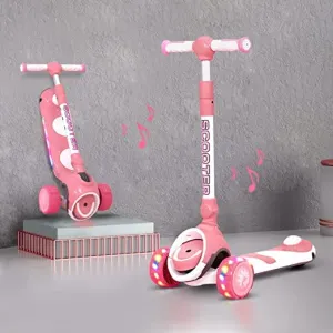 StarAndDaisy Scooter for Kids 3-12 Year Boys & Girls / 3 Wheel Skate Scooter with PU Led Wheels, 4 Gear Hight Adjustment, Foldable Design to Easy Store, Up to 70 Kg Weight Support.