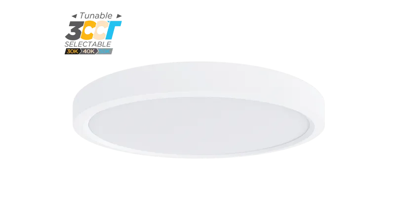 Surface Mount (Round) (5in, 7in, 9in, 12in) 3CCT SWITCHABLE (3000K/4000K/5000K) Dimmable