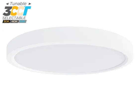 Surface Mount (Round) (5in, 7in, 9in, 12in) 3CCT SWITCHABLE (3000K/4000K/5000K) Dimmable