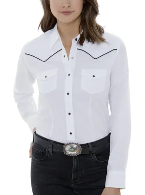 Women's Ely Cattleman Long Sleeve Western Snap Shirt with Contrast Piping